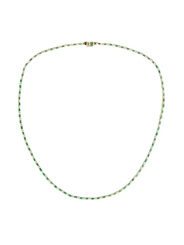 Suzanne Kalan 18-karat Gold Emerald Tennis Necklace