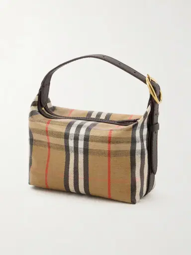 Burberry Leather-trimmed Checked Coated-canvas Top Handle Bag | Thumbnail 3 Burberry Leather-trimmed Checked Coated-canvas Top Handle Bag | Thumbnail 3