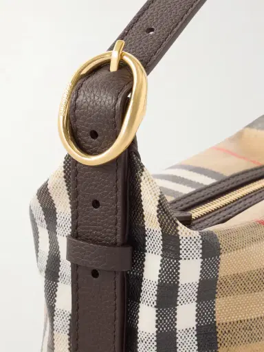 Burberry Leather-trimmed Checked Coated-canvas Top Handle Bag | Thumbnail 4 Burberry Leather-trimmed Checked Coated-canvas Top Handle Bag | Thumbnail 4