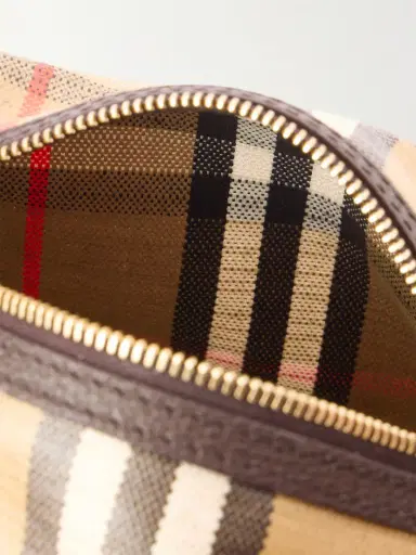 Burberry Leather-trimmed Checked Coated-canvas Top Handle Bag | Thumbnail 5 Burberry Leather-trimmed Checked Coated-canvas Top Handle Bag | Thumbnail 5