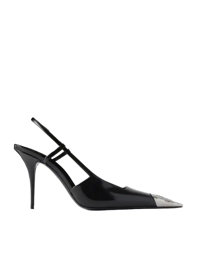 Jeanne Embellished Glossed-leather Slingback Pumps