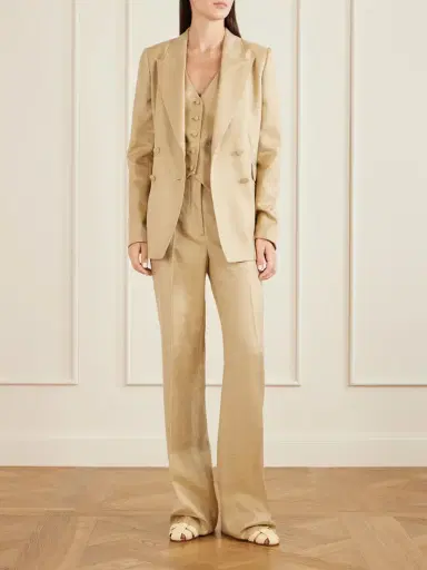 Gabriela Hearst Angela Double-breasted Wool, Silk And Linen-blend Blazer | Thumbnail 2