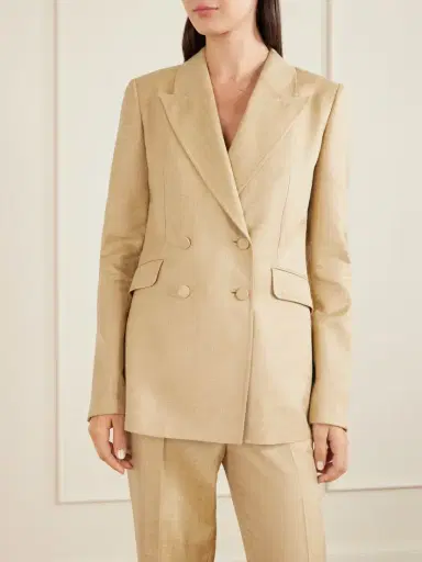 Gabriela Hearst Angela Double-breasted Wool, Silk And Linen-blend Blazer | Thumbnail 3