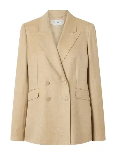 Gabriela Hearst Angela Double-breasted Wool, Silk And Linen-blend Blazer | Thumbnail 1
