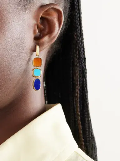 Marla Aaron 18-karat Gold Multi-stone Earrings | Thumbnail 2
