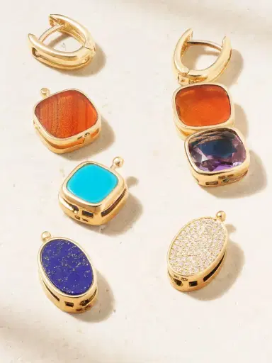 Marla Aaron 18-karat Gold Multi-stone Earrings | Thumbnail 4