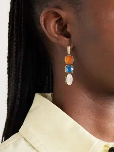 Marla Aaron 18-karat Gold Multi-stone Earrings | Thumbnail 5
