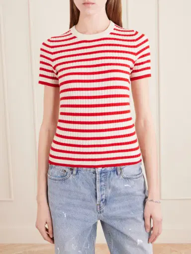 Nili Lotan Alita Striped Cashmere T-shirt | Thumbnail 3 Nili Lotan Alita Striped Cashmere T-shirt | Thumbnail 3