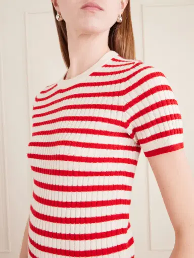Nili Lotan Alita Striped Cashmere T-shirt | Thumbnail 5 Nili Lotan Alita Striped Cashmere T-shirt | Thumbnail 5