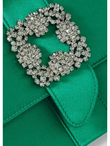 Manolo Blahnik Capri Crystal-embellished Satin Clutch | Thumbnail 4