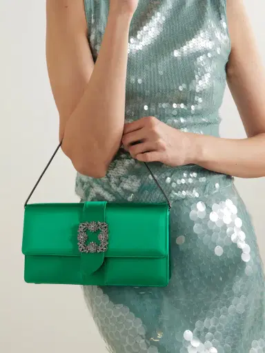 Manolo Blahnik Capri Crystal-embellished Satin Clutch | Thumbnail 5