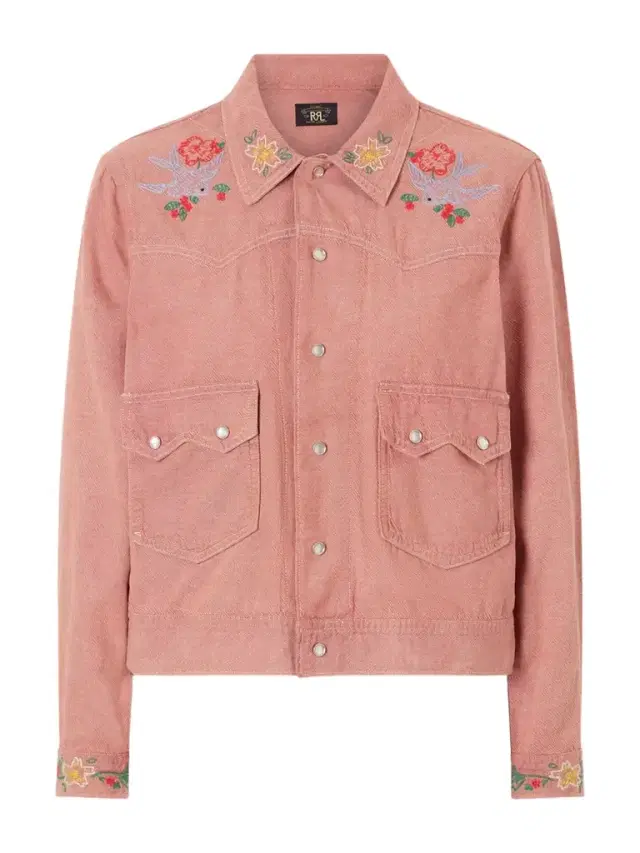 RRL Billie Embroidered Cotton Linen Blend Shirt