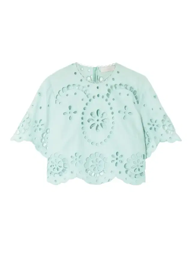 Awaken Cropped Broderie Anglaise Linen Top