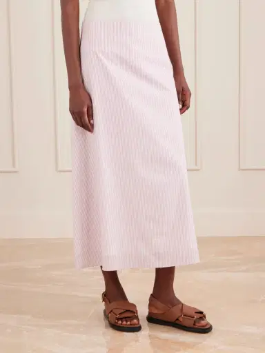 TWP A-line Striped Cotton Midi Skirt | Thumbnail 3