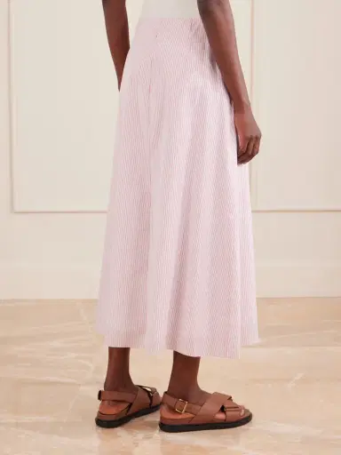 TWP A-line Striped Cotton Midi Skirt | Thumbnail 4