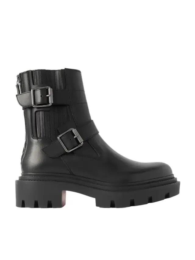 Christian Louboutin Oxybootie Buckled Leather Ankle Boots