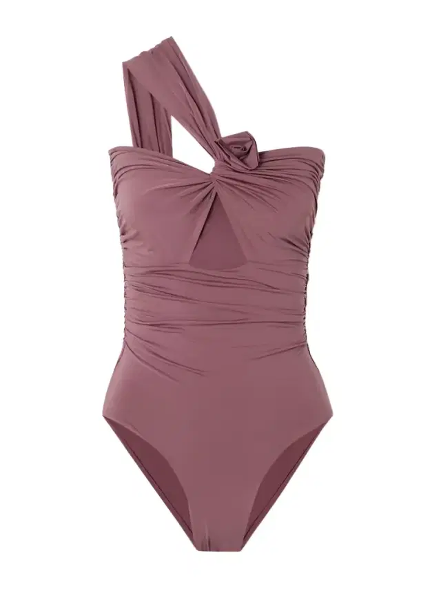 Rodríguez One-shoulder Appliquéd Ruched Cutout Swimsuit Rodríguez One-shoulder Appliquéd Ruched Cutout Swimsuit