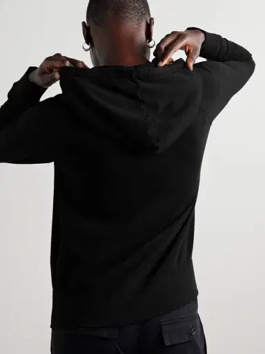 James Perse Vintage French Cotton-terry Hoodie | Thumbnail 4 James Perse Vintage French Cotton-terry Hoodie | Thumbnail 4