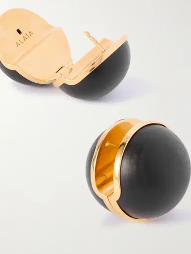 Alaïa Sphere Gold-tone Wood Earrings | Thumbnail 3 Alaïa Sphere Gold-tone Wood Earrings | Thumbnail 3