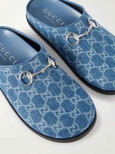 Gucci Horsebit-embellished Printed Denim Slip-ons | Thumbnail 4 Gucci Horsebit-embellished Printed Denim Slip-ons | Thumbnail 4