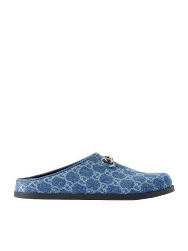 Gucci Horsebit-embellished Printed Denim Slip-ons | Thumbnail 1 Gucci Horsebit-embellished Printed Denim Slip-ons | Thumbnail 1