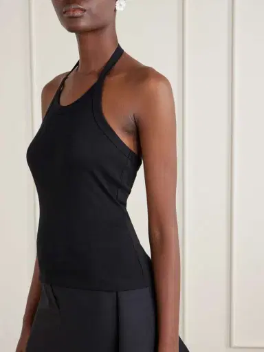 FLORE FLORE Angie Organic Cotton-jersey Halterneck Tank | Thumbnail 4 FLORE FLORE Angie Organic Cotton-jersey Halterneck Tank | Thumbnail 4