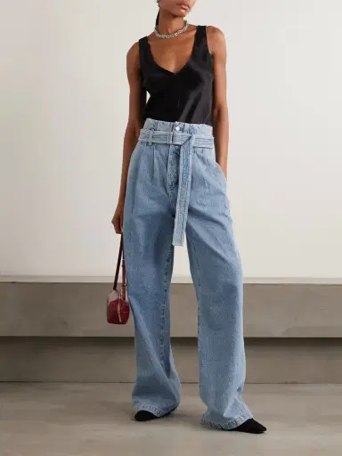 AGOLDE + Maria Mcmanus Corset Wide Leg Belted Pintucked High-rise Jeans | Thumbnail 2 AGOLDE + Maria Mcmanus Corset Wide Leg Belted Pintucked High-rise Jeans | Thumbnail 2