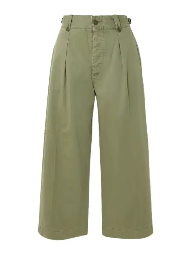 Kyle Pleated Herringone Cotton Wide-leg Pants