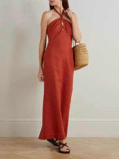 ANDRES OTALORA Atardeceres Cutout Embellished Halterneck Maxi Dress | Thumbnail 2