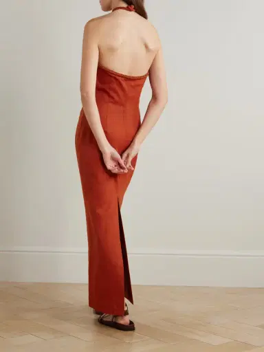 ANDRES OTALORA Atardeceres Cutout Embellished Halterneck Maxi Dress | Thumbnail 3