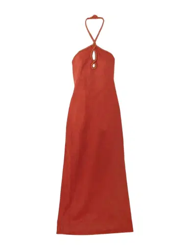 ANDRES OTALORA Atardeceres Cutout Embellished Halterneck Maxi Dress | Thumbnail 1