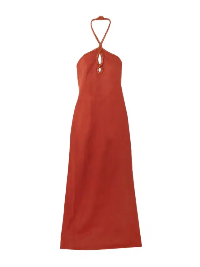 ANDRES OTALORA Atardeceres Cutout Embellished Halterneck Maxi Dress