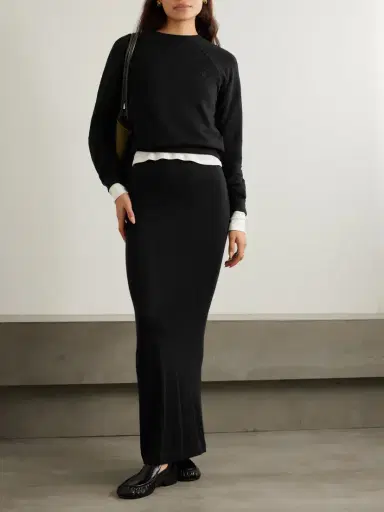 ÉTERNE Embroidered Cotton And Modal-blend Jersey Sweatshirt | Thumbnail 2 ÉTERNE Embroidered Cotton And Modal-blend Jersey Sweatshirt | Thumbnail 2