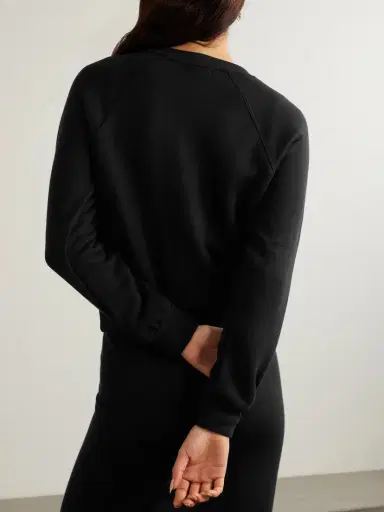 ÉTERNE Embroidered Cotton And Modal-blend Jersey Sweatshirt | Thumbnail 3 ÉTERNE Embroidered Cotton And Modal-blend Jersey Sweatshirt | Thumbnail 3