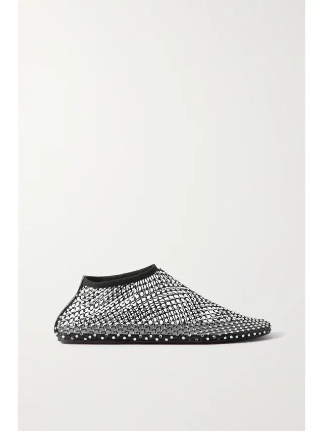 Christopher Esber Minette Crystal-embellished Mesh Ballet Flats
