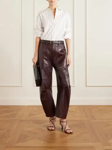 Nili Lotan Shon Leather Barrel-leg Pants | Thumbnail 2