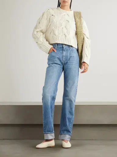 Bottega Veneta Cropped Cable-knit Wool Sweater | Thumbnail 2 Bottega Veneta Cropped Cable-knit Wool Sweater | Thumbnail 2