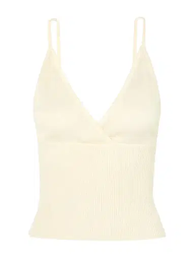 Deiji Studios Cross Panel Cropped Ribbed Linen Top | Thumbnail 1 Deiji Studios Cross Panel Cropped Ribbed Linen Top | Thumbnail 1