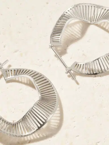 L’Atelier Nawbar Waves 18-karat White Gold Diamond Hoop Earrings | Thumbnail 3