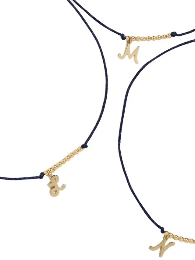 Sydney Evan Initial 14-karat Gold And Cord racelet