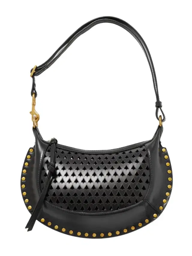 Oskan Moon Studded Laser-cut Leather Shoulder Bag
