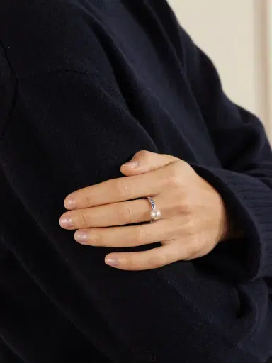 Mikimoto 18-karat White Gold, Sapphire And Pearl Ring | Thumbnail 2 Mikimoto 18-karat White Gold, Sapphire And Pearl Ring | Thumbnail 2