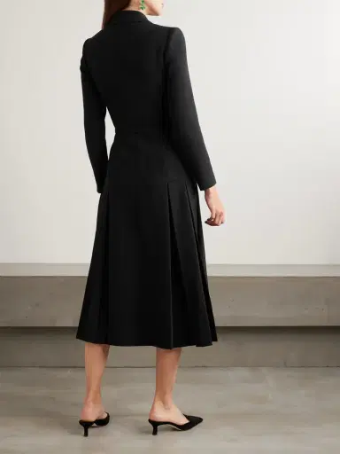 Emilia Wickstead Chaney Belted Pleated Double-breasted Wool-crepe Midi Dress | Thumbnail 3 Emilia Wickstead Chaney Belted Pleated Double-breasted Wool-crepe Midi Dress | Thumbnail 3