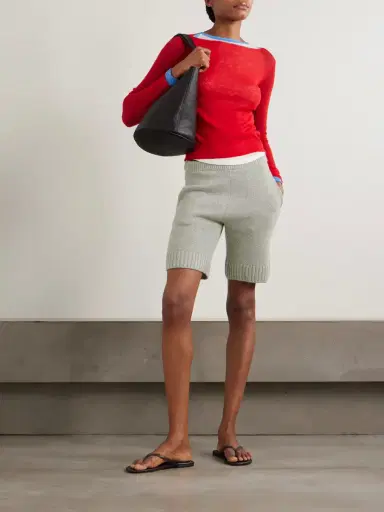 Auralee Mélange Cashmere And Silk-blend Shorts | Thumbnail 2