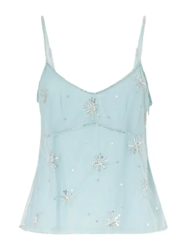 Staud Azzurra Embellished Tulle Top