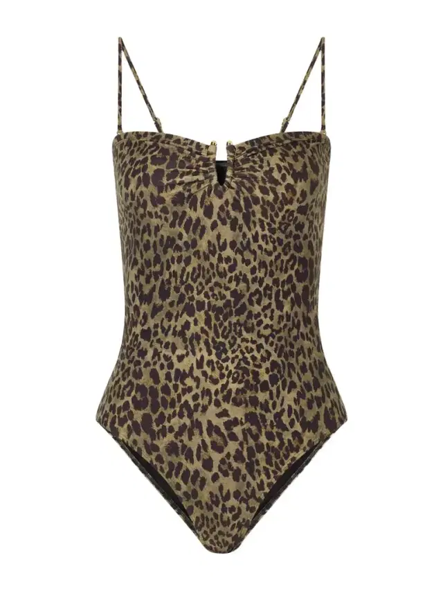 Embellished Leopard-print Swimsuit