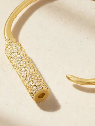 Marla Aaron Stoned Trundle Lock 18-karat Gold Diamond Bracelet | Thumbnail 3 Marla Aaron Stoned Trundle Lock 18-karat Gold Diamond Bracelet | Thumbnail 3