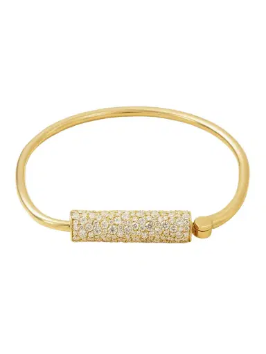 Marla Aaron Stoned Trundle Lock 18-karat Gold Diamond Bracelet | Thumbnail 1 Marla Aaron Stoned Trundle Lock 18-karat Gold Diamond Bracelet | Thumbnail 1