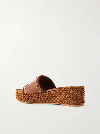 Valentino Garavani Rockstud Torchon Leather Platform Espadrille Slides | Thumbnail 3 Valentino Garavani Rockstud Torchon Leather Platform Espadrille Slides | Thumbnail 3