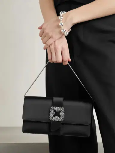 Manolo Blahnik Capri Crystal-embellished Satin Clutch | Thumbnail 6
